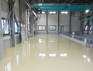 工場汚染対策法対応耐酸コーティング床面